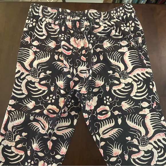 Figue Zulu Straight Leg Brown and Pink Print Cotton Cropped Pants Size M - Picture 11 of 16